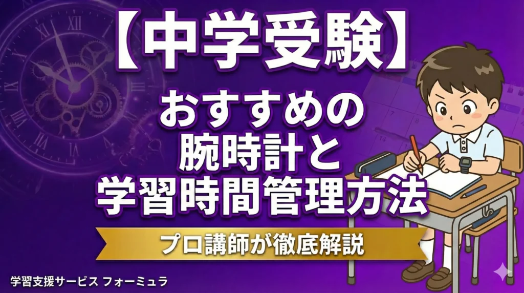 【中学受験】おすすめの腕時計と日々の学習時間管理方法をプロ講師が徹底解説
