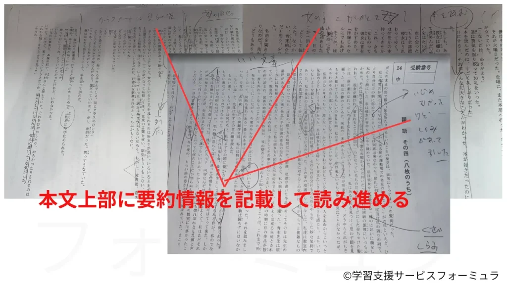 本文構造シート の書き方　本文上部に要約情報を記載する