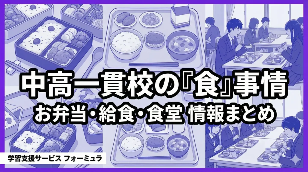 私立中学【お弁当＆給食＆食堂の有無】まとめ〜全国365校の中高一貫校の情報を網羅して紹介します〜
