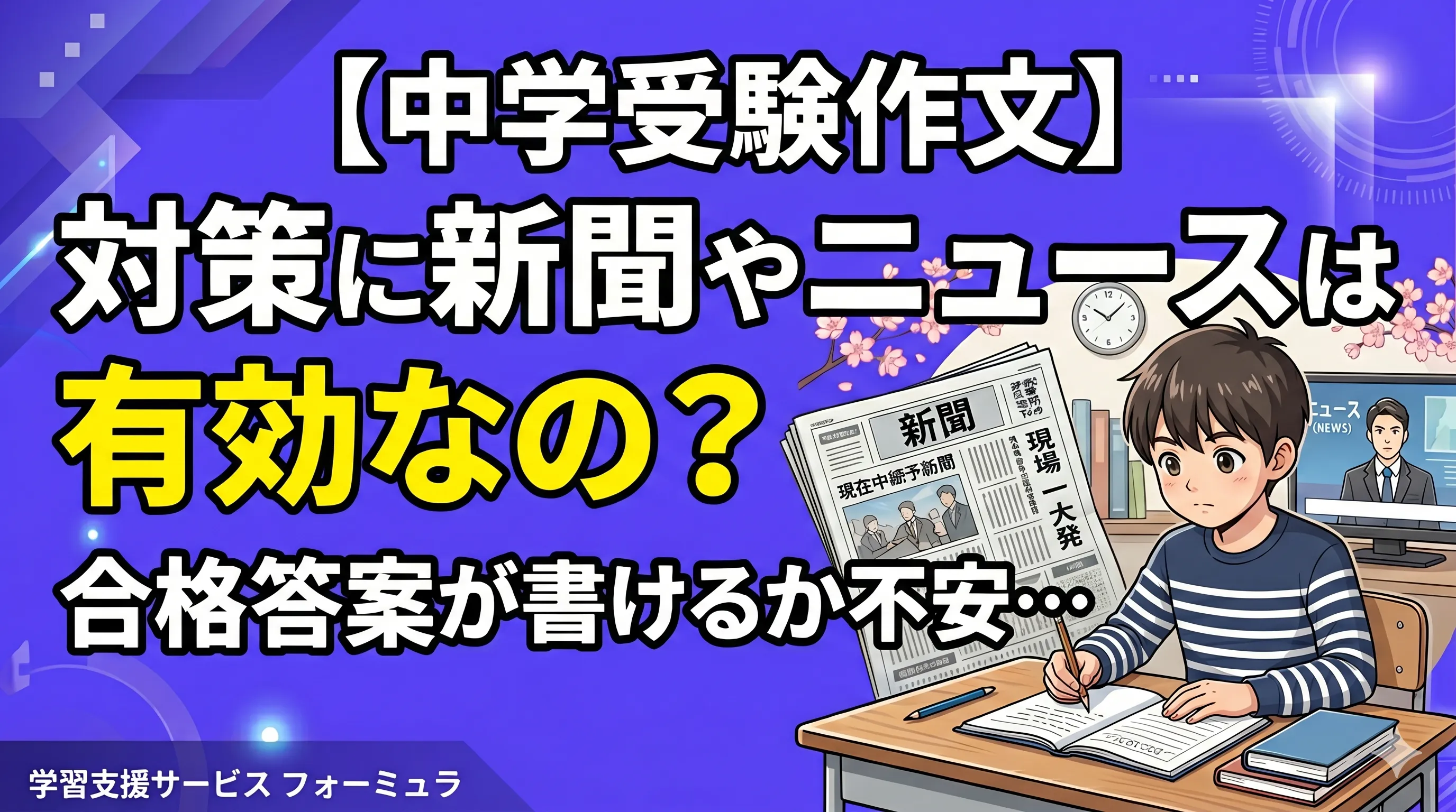 【中学受験作文】対策に新聞やニュースは有効なの？合格答案が書けるか不安…